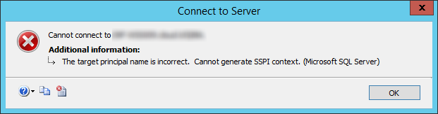 SQL Server - Dave Mason - Cannot Generate SSPI Context